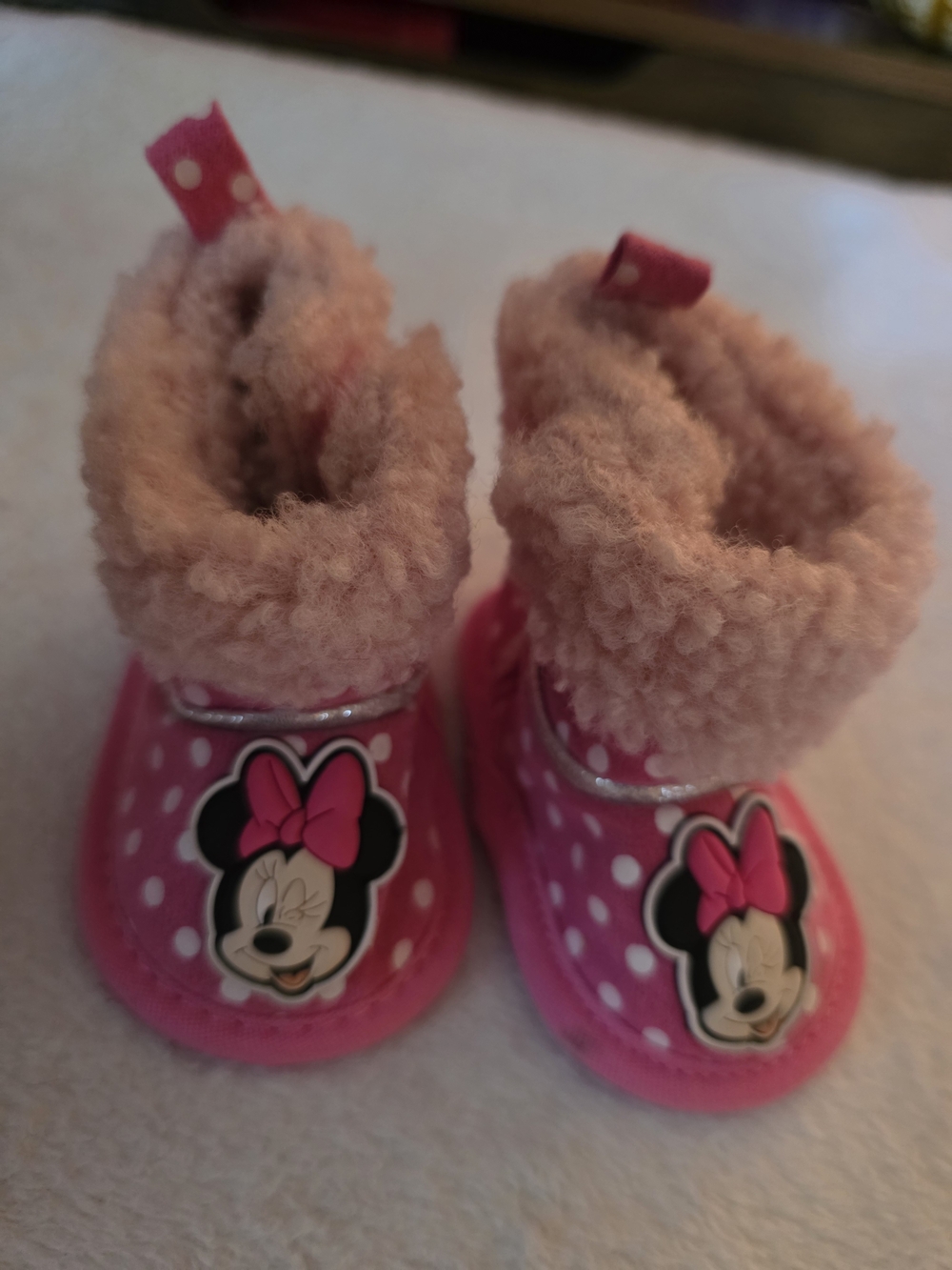 Pink Polka Dot Fuzzy-Lined Kids Boots